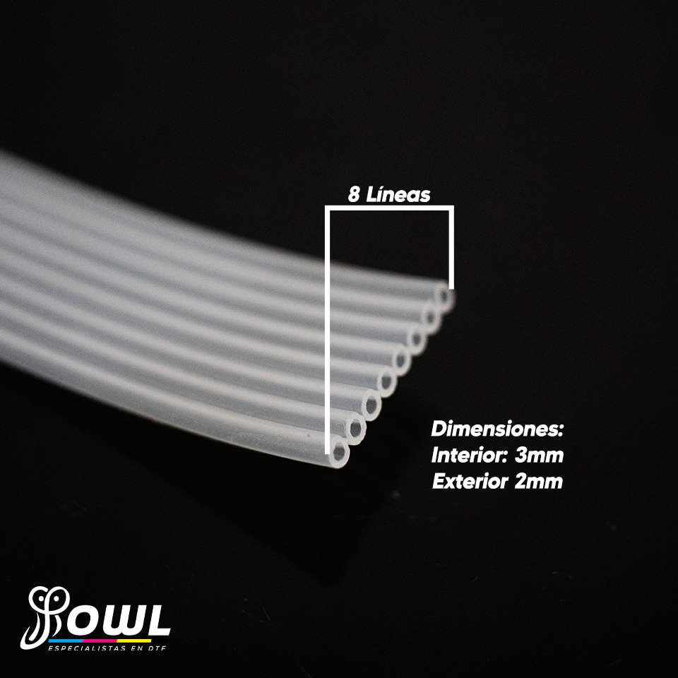 1m TUBO MANGUERA PARA TINTA CONTINUA 3x2mm - 4x3mm